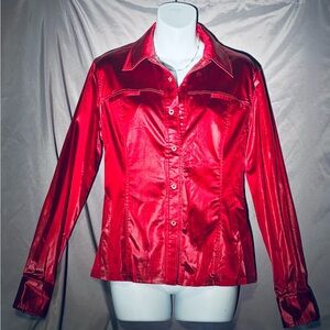 Red Satin likeWomen's shirt, Vintage